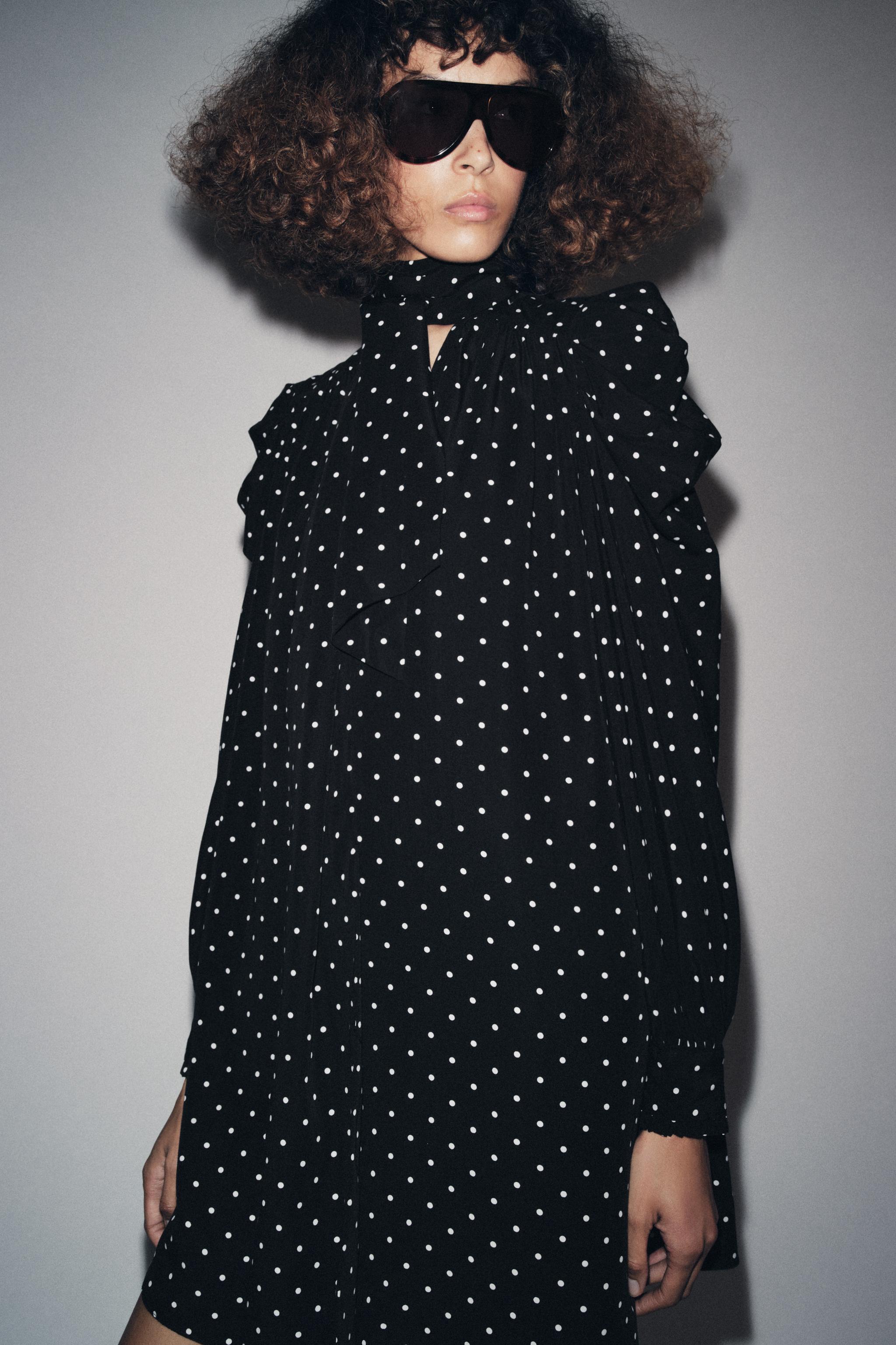 POLKA DOT SCARF DRESS ZW COLLECTION